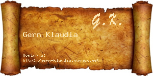 Gern Klaudia névjegykártya